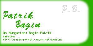 patrik bagin business card